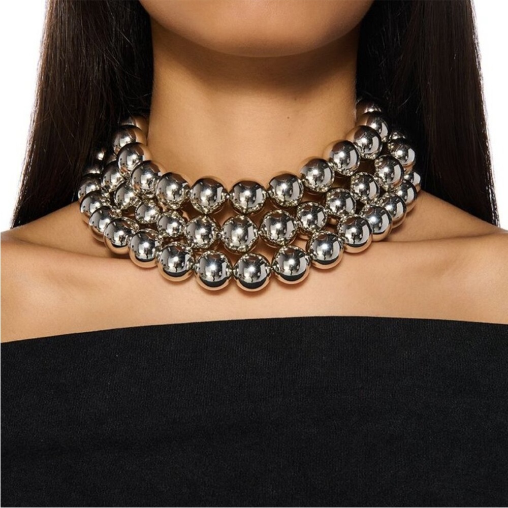 Double Strand Mirror Ball Necklace